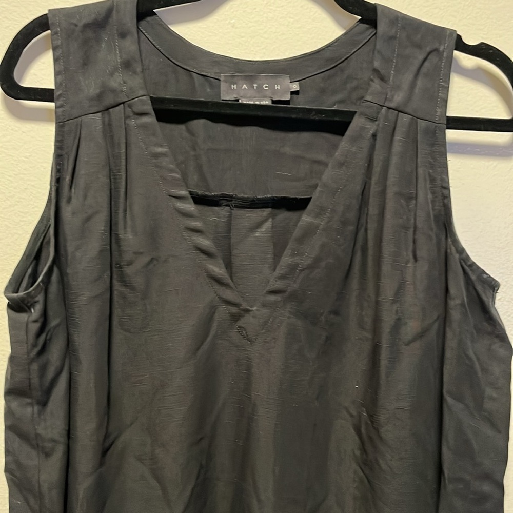HATCH Maternity Black Sleeveless V-Neck Tencel/Linen Top, Size 0 (XS) - Picture 2 of 7